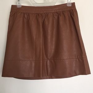 Harmony + Havoc Cognac Faux Leather Mini Skirt
